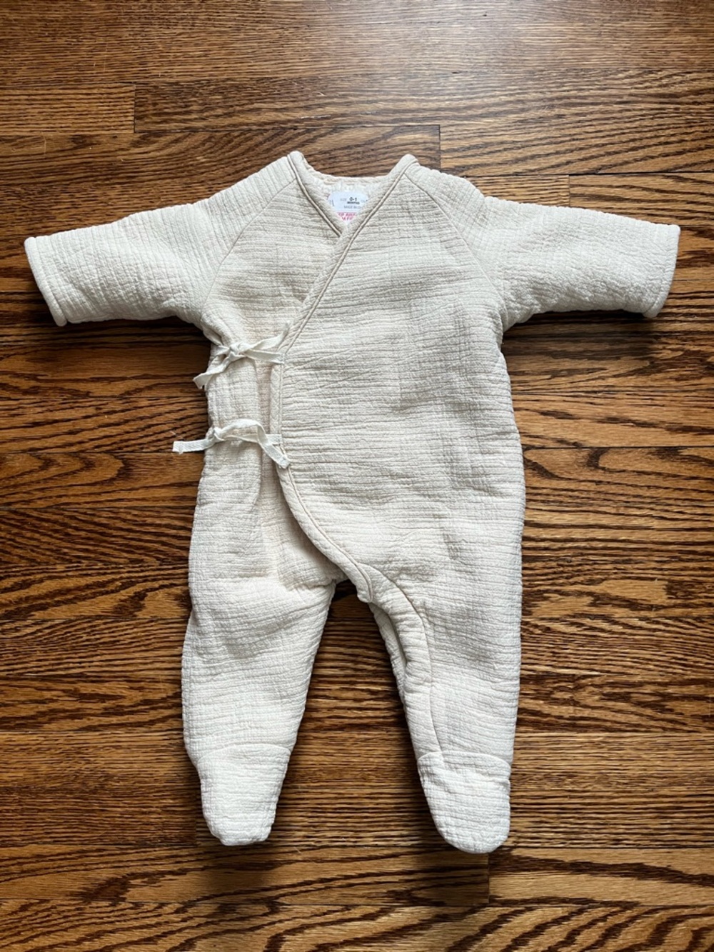 Zara Cream Wrap-Front One-Piece Bunting for Kids